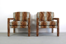 Load image into Gallery viewer, Club Chairs by Milo Baughman for Thayer Coggin in Animal Print, A Set of 2-ABT Modern