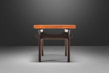 Load image into Gallery viewer, Coffee Table / Side Table by Angel Pazmino in Fruitwood and Cognac Leather, Ecuador, c. 1960s-ABT Modern