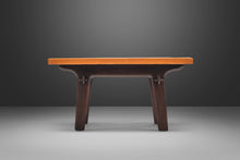 Load image into Gallery viewer, Coffee Table / Side Table by Angel Pazmino in Fruitwood and Cognac Leather, Ecuador, c. 1960s-ABT Modern