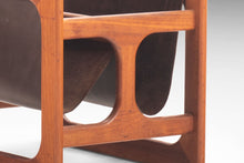 Load image into Gallery viewer, Danish MCM Magazine Rack in Teak & Leather by Salin Møbler, Denmark, c. 1960's-ABT Modern