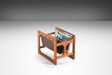 Load image into Gallery viewer, Danish MCM Magazine Rack in Teak & Leather by Salin Møbler, Denmark, c. 1960's-ABT Modern