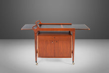 Load image into Gallery viewer, Danish Modern Bar Cart / Tea Trolley by Johannes Andersen for Dyrlund Teak, c. 1960s-ABT Modern