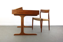 Load image into Gallery viewer, Danish Modern Drafting / Writing Desk In Rich Grained Teak with Pop Up Compartment-ABT Modern
