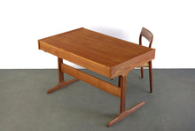 Load image into Gallery viewer, Danish Modern Drafting / Writing Desk In Rich Grained Teak with Pop Up Compartment-ABT Modern