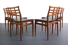 Load image into Gallery viewer, Danish Modern Erling Torvits Dining Chairs in Teak w/ Black Leather Seats - A Set of 6, Denmark-ABT Modern