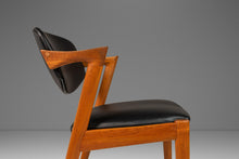 Load image into Gallery viewer, Danish Modern Kai Kristiasen Model 42 Teak Dining Chair / Desk Chair in Black Leather, Denmark, c. 1960's-ABT Modern