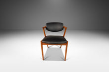 Load image into Gallery viewer, Danish Modern Kai Kristiasen Model 42 Teak Dining Chair / Desk Chair in Black Leather, Denmark, c. 1960's-ABT Modern
