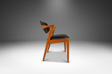 Load image into Gallery viewer, Danish Modern Kai Kristiasen Model 42 Teak Dining Chair / Desk Chair in Black Leather, Denmark, c. 1960's-ABT Modern