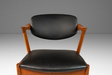 Load image into Gallery viewer, Danish Modern Kai Kristiasen Model 42 Teak Dining Chair / Desk Chair in Black Leather, Denmark, c. 1960's-ABT Modern