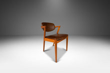 Load image into Gallery viewer, Danish Modern Kai Kristiasen Model 42 Teak Dining Chair / Desk Chair in Brown Leather, Denmark, c. 1960's-ABT Modern