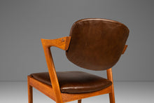 Load image into Gallery viewer, Danish Modern Kai Kristiasen Model 42 Teak Dining Chair / Desk Chair in Brown Leather, Denmark, c. 1960's-ABT Modern