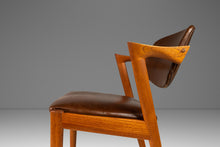 Load image into Gallery viewer, Danish Modern Kai Kristiasen Model 42 Teak Dining Chair / Desk Chair in Brown Leather, Denmark, c. 1960's-ABT Modern