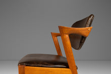 Load image into Gallery viewer, Danish Modern Kai Kristiasen Model 42 Teak Dining Chair / Desk Chair in Leather, Denmark, c. 1960's-ABT Modern