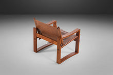 Load image into Gallery viewer, Danish Modern Safari Sling Armchair in Teak & Leather by Borge Jensen for Bernstorffsminde Møbelfabrik, Denmark, c. 1960's-ABT Modern