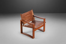 Load image into Gallery viewer, Danish Modern Safari Sling Armchair in Teak & Leather by Borge Jensen for Bernstorffsminde Møbelfabrik, Denmark, c. 1960's-ABT Modern