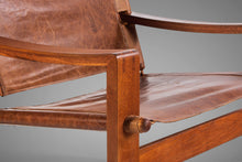Load image into Gallery viewer, Danish Modern Safari Sling Armchair in Teak & Leather by Borge Jensen for Bernstorffsminde Møbelfabrik, Denmark, c. 1960's-ABT Modern