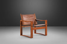 Load image into Gallery viewer, Danish Modern Safari Sling Armchair in Teak & Leather by Borge Jensen for Bernstorffsminde Møbelfabrik, Denmark, c. 1960's-ABT Modern