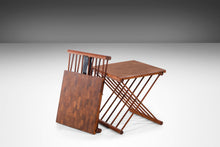 Load image into Gallery viewer, Danish Modern Set of Two (2) Solid Butcherblock Wood Foldable Campaign Style End Tables, c. 1960s-ABT Modern