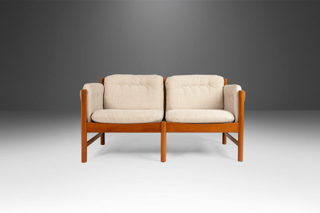 Danish Modern Sofa / Loveseat by Jydsk Mobelvaerk in Teak and New Oatmeal Fabric, Denmark, c. 1960's-ABT Modern