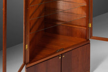 Load image into Gallery viewer, Danish Modern Teak Lighted Corner Curio Cabinet, c. 1960s-ABT Modern