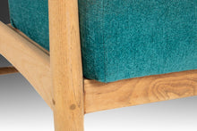 Load image into Gallery viewer, Early Blonde American of Martinsville High Back Lounge Chair in Original Seafoam Blue Fabric, c. 1960s-ABT Modern