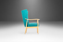 Load image into Gallery viewer, Early Blonde American of Martinsville High Back Lounge Chair in Original Seafoam Blue Fabric, c. 1960s-ABT Modern