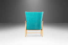 Load image into Gallery viewer, Early Blonde American of Martinsville High Back Lounge Chair in Original Seafoam Blue Fabric, c. 1960s-ABT Modern