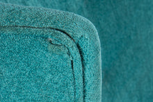 Load image into Gallery viewer, Early Blonde American of Martinsville High Back Lounge Chair in Original Seafoam Blue Fabric, c. 1960s-ABT Modern