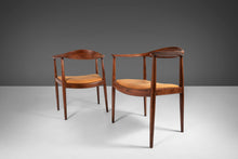 Load image into Gallery viewer, Early Hans Wegner Model JH501 Round Chair / Presidential Chair in Oak w/ a Distressed Leather Seat, c. 1950-ABT Modern