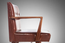 Load image into Gallery viewer, Early Jens Risom Model 108 Arm Chair for Risom Designs in Walnut and Original Naugahyde, c. 1950s-ABT Modern