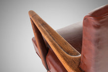 Load image into Gallery viewer, Early Jens Risom Model 108 Arm Chair for Risom Designs in Walnut and Original Naugahyde, c. 1950s-ABT Modern