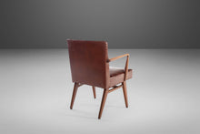 Load image into Gallery viewer, Early Jens Risom Model 108 Arm Chair for Risom Designs in Walnut and Original Naugahyde, c. 1950s-ABT Modern