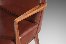 Load image into Gallery viewer, Early Jens Risom Model 108 Arm Chair for Risom Designs in Walnut and Original Naugahyde, c. 1950s-ABT Modern