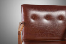 Load image into Gallery viewer, Early Jens Risom Model 108 Arm Chair for Risom Designs in Walnut and Original Naugahyde, c. 1950s-ABT Modern