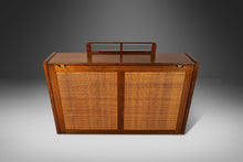 Load image into Gallery viewer, Early Mid Century Modern Baldwin Acrosonic Piano in Walnut and Caning, USA, c. 1965-ABT Modern