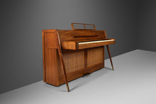 Load image into Gallery viewer, Early Mid Century Modern Baldwin Acrosonic Piano in Walnut and Caning, USA, c. 1965-ABT Modern