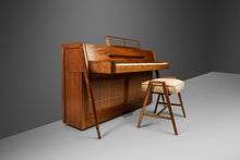 Load image into Gallery viewer, Early Mid Century Modern Baldwin Acrosonic Piano in Walnut and Caning, USA, c. 1965-ABT Modern