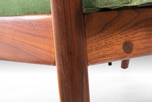 Load image into Gallery viewer, Early Milo Baughman for James Inc. High Back Lounge Chair / Recliner with Ottoman in Original Green Velvet Fabric, c. 1960s-ABT Modern