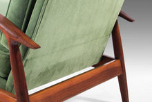 Load image into Gallery viewer, Early Milo Baughman for James Inc. High Back Lounge Chair / Recliner with Ottoman in Original Green Velvet Fabric, c. 1960s-ABT Modern