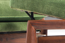 Load image into Gallery viewer, Early Milo Baughman for James Inc. High Back Lounge Chair / Recliner with Ottoman in Original Green Velvet Fabric, c. 1960s-ABT Modern