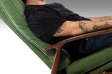 Load image into Gallery viewer, Early Milo Baughman for James Inc. High Back Lounge Chair / Recliner with Ottoman in Original Green Velvet Fabric, c. 1960s-ABT Modern