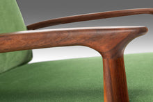 Load image into Gallery viewer, Early Milo Baughman for James Inc. High Back Lounge Chair / Recliner with Ottoman in Original Green Velvet Fabric, c. 1960s-ABT Modern