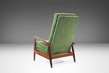 Load image into Gallery viewer, Early Milo Baughman for James Inc. High Back Lounge Chair / Recliner with Ottoman in Original Green Velvet Fabric, c. 1960s-ABT Modern
