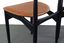 Load image into Gallery viewer, Ebonized Mid Century Modern Dining Chairs By Kurt Ostervig with Stunning Brazilian Rosewood Backs-ABT Modern