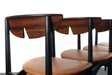 Load image into Gallery viewer, Ebonized Mid Century Modern Dining Chairs By Kurt Ostervig with Stunning Brazilian Rosewood Backs-ABT Modern