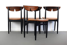 Load image into Gallery viewer, Ebonized Mid Century Modern Dining Chairs By Kurt Ostervig with Stunning Brazilian Rosewood Backs-ABT Modern