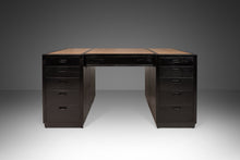 Load image into Gallery viewer, Ebonized Mid Century Modern Executive / Campaign Desk by Edward Wormley for Dunbar with Original Leather Top, USA, c. 1960s-ABT Modern