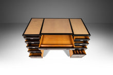 Load image into Gallery viewer, Ebonized Mid Century Modern Executive / Campaign Desk by Edward Wormley for Dunbar with Original Leather Top, USA, c. 1960s-ABT Modern