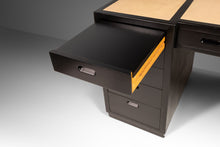 Load image into Gallery viewer, Ebonized Mid Century Modern Executive / Campaign Desk by Edward Wormley for Dunbar with Original Leather Top, USA, c. 1960s-ABT Modern