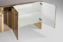 Load image into Gallery viewer, Ello Mirrored Case Piece / Credenza with Brass Accents, 1980s-ABT Modern